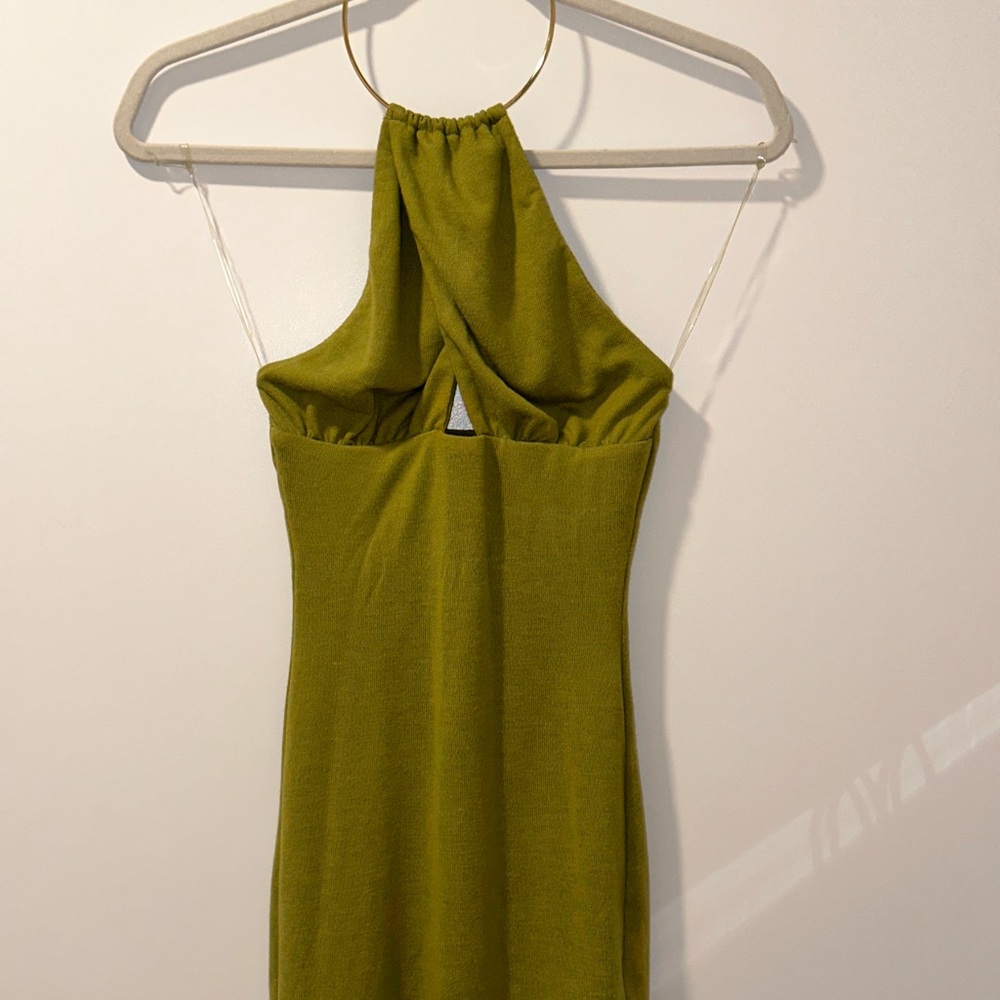Green mini dress